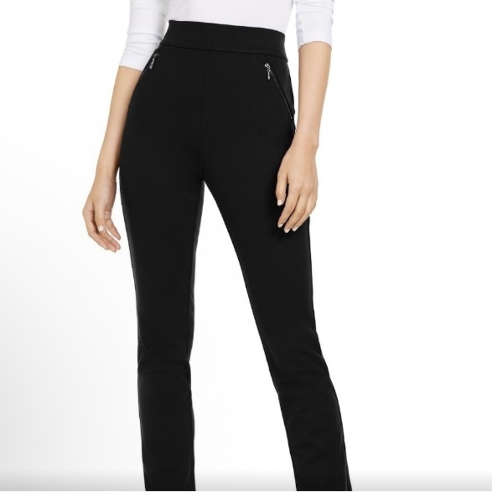 INC International Concepts Wear to Work slim stretchy Pants Faux ZipPocket Sz.12
